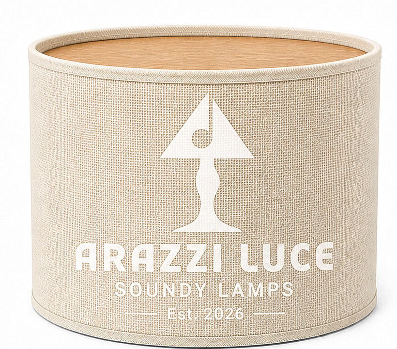 Arazzi Luce, corpo cilindrico in tessuto lino